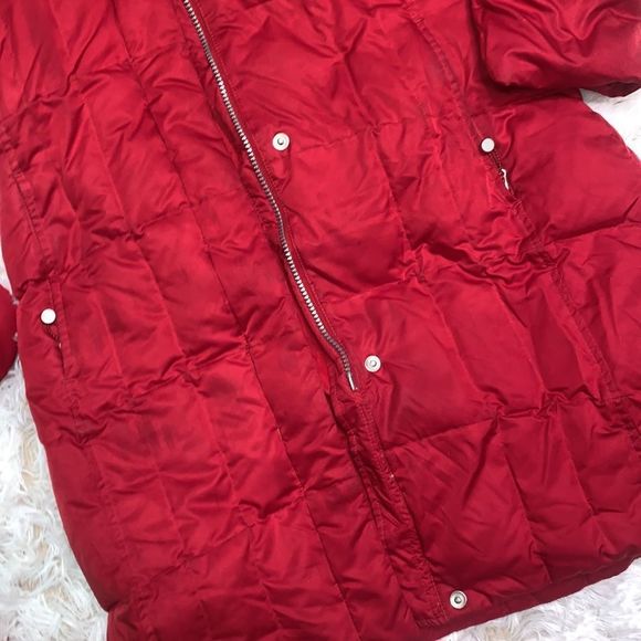 Eddie Bauer | Women’s Down Long Quilted Puffer Jacket Coat Red - Picture 2 of 16